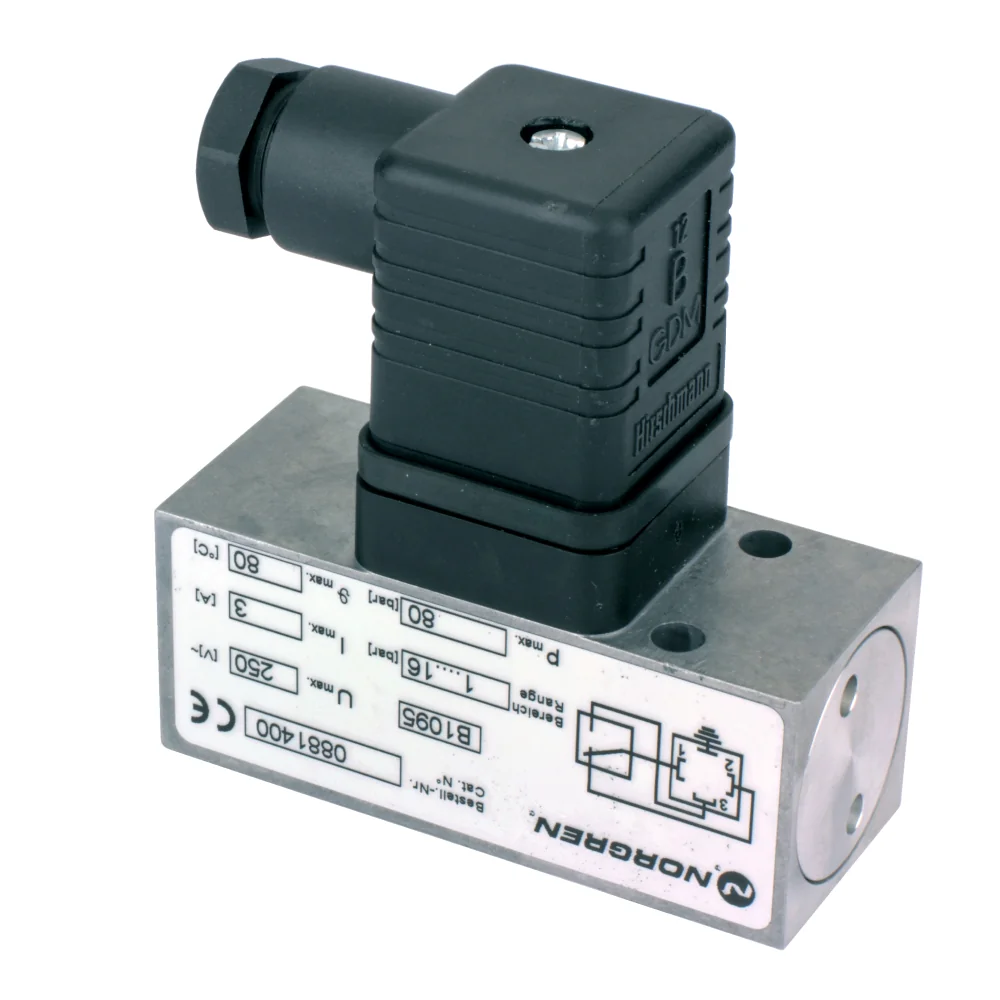 0881400000000000 Norgren - 18D Electro-mechanical pneumatic pressure switch, Flange, 1-16 bar