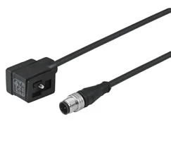 NC-DINBA-123MS-1 Norgren - Valve connector, 1 m, 3 pin, DIN EN 175301‑803 Form B, 24 V AC/DC, with indicator