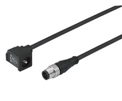 NC-DINCA-123MS-1 Norgren - Valve connector, 1 m, 3 pin, DIN EN 175301‑803 Form C, 24 V AC/DC, with indicator
