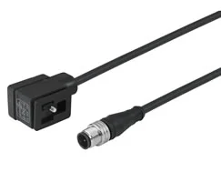 NC-DINIA-123MS-1 Norgren - Valve connector, 1 m, 3 pin, DIN EN 175301‑803 Form B, 24 V AC/DC, with indicator